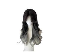 1pc Deep Brown/Purple To Pink Gradient Long Natural Wavy Curly Wig Fluffy Layered Glossy Synthetic For Women(3)