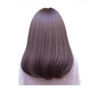 1pc Deep Purple To Pink Gradient Shoulder-Length Wig Bangs Wavy Curly Fluffy Layered Sweet Synthetic For Cosplay