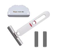 1pc Desktop Mini Mop with 2PCS Replacement Mop Heads, 1pc Squeegee, Glass Cleaning Mop, Wring-Dry Mop, Suitable for Window, Floor, Wall, Tabletop
