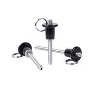 1pc Diameter 12mm Stainless Steel Button-controlled Quick-release Ball-head Locking Pin with Anti-lost String, Clamping Length 80mm