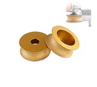 1Pc Diamond Grinding Wheel, Edge Polishing Wheel for Angle Grinder, Round Dry Vacuum Brazed Demi-Bullnose Cup, Leveling, Chamfering (25mm)