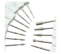 1pc diamond nail drill bit, 3/32inch cuticle remover for nail e-file | 2.35mm ceramic bit for manicure, pedicure and nail polishing, 14 colors(DS13)