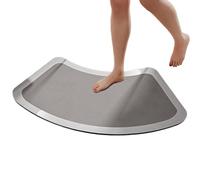 1PC Diatomite Stone Bath Mat, 18x35 inch Absorbent Quick Dry Curved Bath Mat, Non Slip Curved Shower Rug for Bathroom.