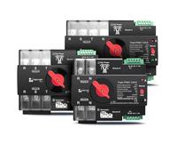 1pc Din Rail 3 phase 2P3P4P 63A 100A 125A 230V Dual Power Automatic Transfer Electrical Selector Switch Uninterrupted ATS(3P L N 220V-230V,100A)