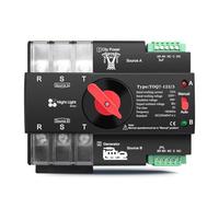 1PC Din Rail 3 phase ATS 3P 63A 100A 125A 220V 230V Dual Power Automatic Transfer Electrical Selector Switch Uninterrupted(125A)