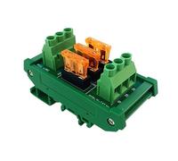 1pc DIN Rail Mount Screw Terminal 3 Channel Fuse Interface Module, Fuse holder, For Mini Medium Small Universal Car Fuse AC/DC 5~32V