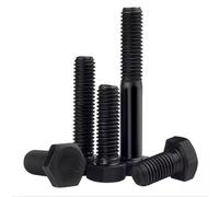 1pc DIN933M12 M14 M16 Carbon Steel Hex Head Screws Full & Partial Threaded External Black Hexagon Head Bolts(M12x55 5PCS)