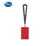 1pc Disney Minnie Mouse Quilted Lanyard Card Wallet Officially Licensed Themed Movies Anime Peripheral Red Quilted Bow Pattern Accessory Gift