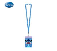 1pc Disney Stitch Lanyard & Card Holder Officially Licensed Cute Grinning Stitch Pink Polka Dot Movies Anime Peripheral Stitch-Themed ID Case Accessory Gift