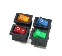 1pc DIY Locking KCD1 Red Blue Yellow Green Button On-Off 3Pin DPST Boat Car Rocker Switch 6A/10A 250V/125VAC Push Button Switch IDGTTLDF(Green)