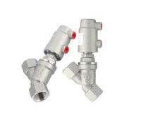 1pc DN10 DN15 3/8" 1/2" BSPT Female Pneumatic Air Y Shape Filling Machine Angle Valve 304 Stainless Steel(Type-A DN15 135C)