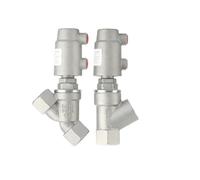 1pc DN10 DN15 3/8" 1/2" BSPT Female Pneumatic Air Y Shape Filling Machine Angle Valve 304 Stainless Steel(Type-B DN15 135C)