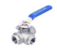 1pc DN10 DN15 DN20 DN25 DN32 DN50 Stainless Steel 304 BSPT Male Thread 3/Three-Way Ball Valve T/L Type 1/4" 3/8" 1/2" 3/4" 1" 1-1/4"(DN20,L Type)