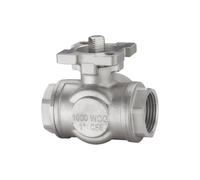 1pc DN15 304 Stainless Steel High Platform Three-Way Ball Valve T/L Type Female Thread(L Type)