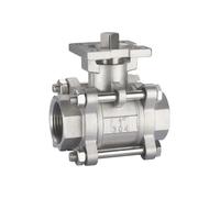 1pc DN15-50 Three Piece Ball Valve SS304 Stainless Steel Internal Thread Corrosion Resistance(DN40)