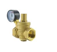 1pc DN15 DN20 DN25 Brass Water Pressure Reducing Maintaining Valve 1/2" 3/4" 1" Adjustable Relief with Gauge Meter(1")