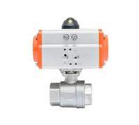1pc DN15 DN20 DN25 DN32 DN40 DN50 Two Piece High Platform Pneumatic Ball Valve Stainless Steel Q611F-16P Double Acting Cylinder(3/4")