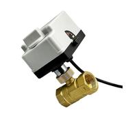 1pc DN15 DN20 DN25 Motorized Ball Valve 220V 12V 24V 3-Wire 2 Point Control Brass Electric Ball Valve with Manual Switch(1",220VAC)