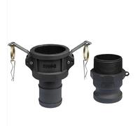 1pc DN15 To DN50 PP Camlock Coupling Plastic Fitting Adapter MPT FPT Barb Quick Disconnect 1/2 3/4 To 2Inch(WHITE,1-1/2")