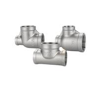 1pc DN6/DN8/10/DN15 Tee Reducing Female Threaded 3 Way T Pipe Fittings BSPT Threaded 304 Stainless Steel(1l2-G1-G1)