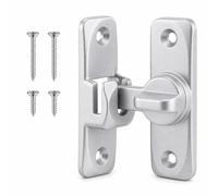 1pc Door Latch Lock, 90/180 Degree Flip Barn Door Latch Aluminum Alloy Security Gate Latch Hardware for Sliding Door, Bedroom, Bathroom, Garden, Window, Silver, Includes 4 Screws