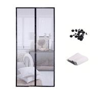 1pc Door Screen Summer Curtains Net Automatic Closing Door Screen Kitchen Curtains for Patio Doors Balcony Bedroom(Black,150 x 220cm)