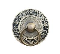 1pc Doorknocker Brass Door Handle Vintage Decorative Wooden Handles Knobs Round Knocker Pulls(11cm Bronze)