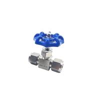 1pc Double Ferrule Needle Valve 6mm 8mm 10mm Instrument Air Source Pipe Flow Regulating 304 Stainless Steel Globe(6 mm)
