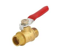 1pc Double Head 1/4" PT Male Threaded Metal Lever Handle Brass Ball Valve