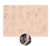 1pc Double Side Printing Tiny Tattoo Practice Skin Pink Silicone Soft Mini Tattoo Practice Pad for Tatoo Artist Beginners (1pc)