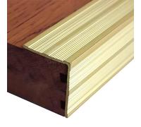 1pc Durable Brass Stair Nosing Edge Trim - Anti-Slip Step Protector for Wood, Tile, and More - 1m (39 3/8") Molding Strip(34x30mm)