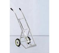 1pc Durable Stainless Steel Gas Cylinder Trolley - 2-Wheeled Oxygen Bottle Handcart with Silent Casters for Hospitals