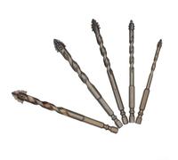 1pc Eccentric Drill Bit 4-Flute Triangle Carbide Tip Compatible with Compatible with for Glass Tile Ceramic Punching with 1/4 Inch Hex Shank,(14mm)