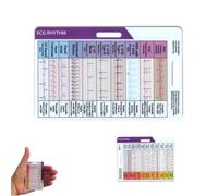 1PC ECG/EKG Rhythm Pocket Card Double Sided EKG Rhythm Interpretation Badge Card ECG Rate Pocket Cards Nurse ECG Cards Guide Rapid Cardiac Analysis and Measurement Tool for Nurses EKG Techs Students