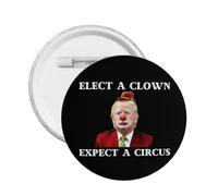 1pc Elect A Clown Expect A Circus Anti Trump Pins and Button Circle Badges Round Chest Pins Brooch Decor