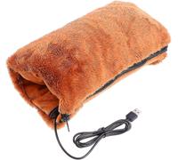 1pc Electric Heated Pad Hand Warmer,hand Warmers Rechargeable Hand Muffs Warm Soft Flannel Heated Hand Warmer Pouch (brown)