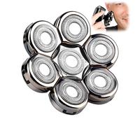 1PC Electric Shaver Heads Replacement 7D Head Shavers Floating Washable Blade Easy Installation Two Ways of Charging Power Supply Wet and Dry Head Permanent Sharpness Head Razors for Bald Men Silver