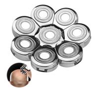 1PC Electric Shaver Heads Replacement 8D Head Shavers Floating Washable Blade Easy Installation Two Ways of Charging Power Supply Wet and Dry Head Permanent Sharpness Head Razors for Bald Men Silver