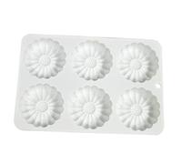 1Pc Elegant Fun Flower Shape Cake Molds Foldable Daisy Ice Cube Molds Non-Stick Sunflower Soap Moulds for Cookie Muffin Cake Soap
