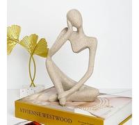 1pc Elegant Resin Thinker Statue Figurine for Home and Office Decor - Abstract Sculpture for Bookshelf and Desk - Inspiring and Thought-Provoking Ornament