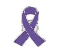 1PC Elegant Ribbon Breast Cancer & Awareness Lapel Pin Heart Shaped Silk Ribbon Fashionable Accessory For Clothing Bags & More (Purple, one size)