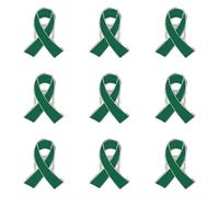 1PC Elegant Ribbon Breast Cancer & Awareness Lapel Pin Heart Shaped Silk Ribbon Fashionable Accessory For Clothing Bags & More 20PCS Multifunction Pearl Pin (20PCS Green, 6X4CM)