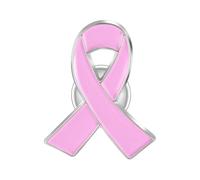 1PC Elegant Ribbon Breast Cancer & Awareness Lapel Pin Heart Shaped Silk Ribbon Fashionable Accessory For Clothing Bags & More (one size)