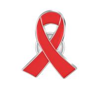 1PC Elegant Ribbon Breast Cancer & Awareness Lapel Pin Heart Shaped Silk Ribbon Fashionable Accessory For Clothing Bags & More (Red, one size)