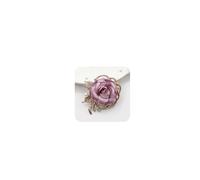 1pc Elegant Rose Flower Brooch Pin for Women Large Handmade Crystal Pearl Flower Brooch Creative Dress Suit Floral Lapel Pin Accessory Decor Wedding Gift Valentine's Day Gift, Alloy Steel, no gemstone