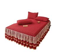 1pc Embroidered Lace Cotton Bed Skirt,Ruffled Trim,for Home Decor, Room for Bedroom Décor(Color 3,1pc 200x220cm)