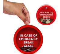 1pc Emergency Coin Smash Piggy Bank Break Glass Novelty Savings Box For Kids Children