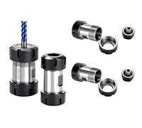 1pc ER11 ER16 ER20 ER25 ER32 Tool Holder DIY Motor Shaft Column Spindle Double Chuck Motor Shaft ER Collet Engraving Machine(ER32A-ER32A)