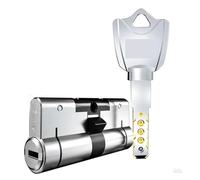 1pc European Standard Brass Lock Cylinder - One Key Opens All - High Security for Outdoor Doors and Doors(1 Cylinder 5 Key 65=32.5+32.5)