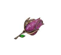 1Pc Exquisite Retro Rose Brooch Gothic Dark Style Pin Mysterious Charming Accessories Birthday Party Banquet Gift 2025